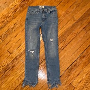 Free People Great Heights Frayed Skinny Jeans
